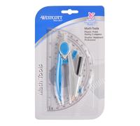 Westcott 14558 Juego de comp s y transportador de 2 piezas con l piz de pl stico nuevo para geometr a matem tica