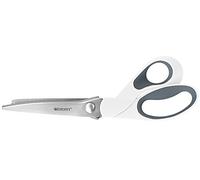 Westcott 15983-001 Tijera dentada, mango ergonómico, 24,2 cm, blanco/gris