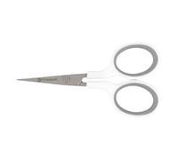 Westcott 16380-001 - Tijeras de bordado de titanio con hoja curva de 10 cm para manualidades, color blanco y gris