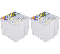 Westcott Bloc de notas blanco, 800 hojas en caja | Bloc de notas con hojas blancas de 9 x 9 cm | Caja resistente de plástico transparente | Papel con certificación FSC, 80 g/m² | E-1733205 00