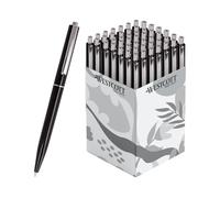 Westcott Bolígrafo ALLTIME negro 50 piezas | Bolígrafos retráctiles con tinta negra | Ancho de línea M con recambio estándar X20 | A prueba de documentos ISO 12757-2 | Clip de metal resistente |