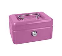 Westcott Caja de Caudales con Cerradura (Compacta, 15 cm) Lila | Caja de Chapa de Acero con 2 Llaves | Bandeja para Monedas Extraíble con 6 Compartimentos | E-51000 LILAC