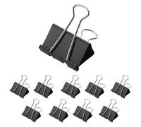 Westcott Clips Binder Metal 50 mm Negro Pack de 12 | Clips binder acero inoxidable | Para documentos, carpetas y embalajes | Reutilizables | E-10705 00