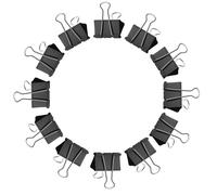 Westcott Clips plegables, 50 mm, negro (12 piezas), metal
