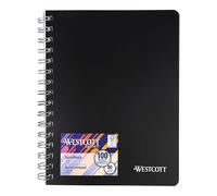 Westcott Cuaderno espiral A5 cuadriculado | 200 páginas perforadas con anillas A5 con papel premium de 80 g/m² | Bloc de notas con encuadernación espiral | E-730891 00