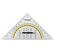 Westcott E-10134 BP-I - Escuadra (con mango, 22 cm), transparente, 1 unidad