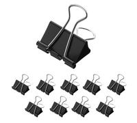 Westcott E-10714 00 - Clips plegables de 41 mm, color negro, 12 unidades, pinzas de metal para documentos, resistentes y reutilizables, pinzas de 41 mm para oficina y hogar