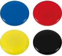 Westcott E-10823 00 - Imanes redondos (4 unidades, 30 mm, 1 unidad), color negro, rojo, azul y amarillo