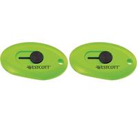 Westcott E-16474 00 - Minicuchilla con cuchilla de seguridad cerámica, color verde (Paquete de 2)