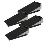 Westcott E-19000 00 - Tope para puerta en forma de cuña, 4 unidades, goma con mango de acero inoxidable, superficie inferior antideslizante, apto para todas las puertas y suelos, 12 cm x 5 cm x 3 cm