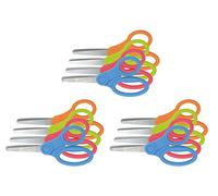 Westcott E-26007 00 Microban - Tijeras Tijeras para uso infantil (puntas redondeadas con mangos de plástico, las cuchillas de 13 cm, 12 piezas, 4 colores surtidos