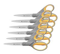 Westcott E-30 481 00-I tijeras de titanio de acero inoxidable de Super, 21 cm, 6 piezas, gris/amarillo