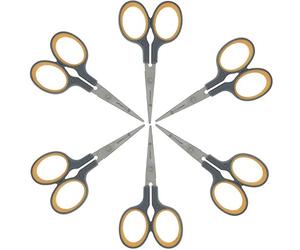 Westcott E-30440 1-00 - Tijeras (titanio, 10 cm, 6 unidades, mango suave), color gris y amarillo