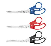 Westcott E-31030 00 - Juego de tijeras de oficina, 3 unidades, color azul/rojo/negro