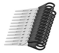 Westcott E-31150 00 - Tijeras de oficina con cuchillas de acero inoxidable y asas de plástico negro, cuchillas de 13 cm, 12 piezas