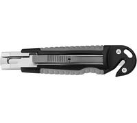 Westcott E-84022 00 - Cúter de seguridad (uso profesional, carcasa de plástico de agarre suave, ancho de hoja de 18 mm), color gris y negro