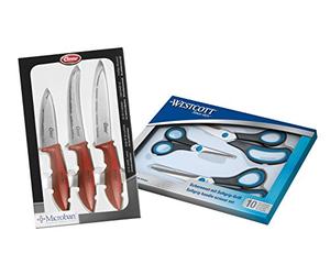 Westcott Easy Grip - Pack con juego tijeras y cuchillo de cocina