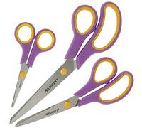 Westcott Easy Grip Tijeras 3 piezas Cassis | Juego de 3 tijeras universales con agarre cómodo | Cuchilla de acero inoxidable extra afilada y duradera | Tijeras para hogar y oficina | N-90029 00
