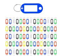 Westcott E-10653 00 llaveros, 100 unidades, robustos colgantes para escribir con etiquetas intercambiables, con anillo de metal en color azul