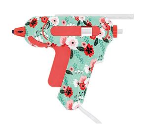 Westcott Mini pistola de pegamento caliente I multicolor I para niños I diseño de flores I Set: 2 barras de pegamento gratis 7 mm I 10-20 W I E-17201 00, 20 W, 230 V, turquesa, rojo, rosa, blanco,