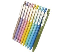 Westcott Juego de 10 bolígrafos de gel Vintage Edición Primavera | Bolígrafos de gel con 10 colores brillantes | Grosor de trazo de 0,7 mm para trazos suaves y precisos al escribir y dibujar |