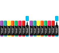 Westcott Rotuladores fluorescentes, 8 unidades, surtido | Rotuladores fluorescentes en colores vivos | Grosor del trazo: 2-5 mm | Tinta premium de Alemania | E-744252 00 (Paquete de 2)