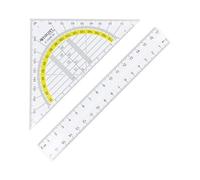 Westcott Set de Geometría 2 Piezas | Escuadra 16 cm Hipotenusa y Regla 17 cm | Plástico Transparente para Colegio y Oficina | E-10306 00