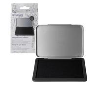 Westcott Tampón de tinta n.º 2 negro | 7 x 11 cm almohadilla de tinta en carcasa de metal | Preempapado y recargable con tinta sin aceite | Tecnología de tinta alemana para resultados precisos | E