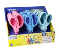 Westcott E-2053S 00 - Expositor con 24 tijeras para niños, punta redonda, 13 cm, ordenadas por colores