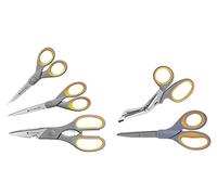 Westcott Titanium Super Softgrip - Set de tijeras, 5 unidades, 13 cm x 18 cm x 21 cm, color gris/amarillo