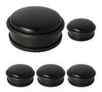 Westcott Topes para puertas de acero inoxidable negro, Topes redondos con un peso propio de 1,2 kg, Anillo de goma que protege la puerta, Base antideslizante, ⌀ 10 cm, altura 4 cm, E-19002 00