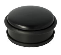 Westcott Tapón de puerta redondo de acero inoxidable E-19002 00, antideslizante y respetuoso con las puertas, 10 x 4 cm, 1200 g, negro