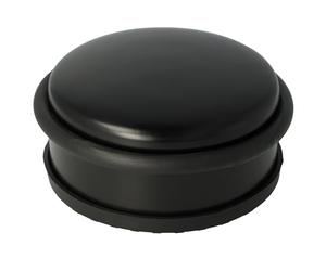 Westcott Topes para puertas de acero inoxidable negro, Topes redondos con un peso propio de 1,2 kg, Anillo de goma que protege la puerta, Base antideslizante, ⌀ 10 cm, altura 4 cm, E-19002 00
