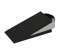 Westcott Topes para puertas en forma de cuña, negros | Topes para puertas de goma con mango de acero inoxidable | Base antideslizante | 12 cm x 5 cm x 3 cm | E-19000 00