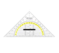 Westcott Transportador 14 cm con mango desmontable | Transportador de plástico transparente con escala amarilla | Escala técnica y transportador para escuela, universidad u oficina | E-10133 00