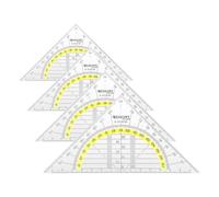 Westcott Transportador 14 cm | Transportador de plástico transparente con escala amarilla | Escala técnica y transportador para escuela, universidad u oficina | E-10130 00 (Paquete de 4)