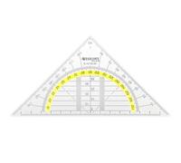 Westcott Transportador 14 cm | Transportador de plástico transparente con escala amarilla | Escala técnica y transportador para escuela, universidad u oficina | E-10130 00