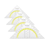 Westcott Transportador 14 cm | Transportador transparente de plástico irrompible con escala amarilla | Escala técnica y transportador para escuela, universidad u oficina | E-10132 00 (Paquete de 4)