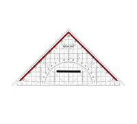 Westcott Transportador 22 cm con mango desmontable | Transportador de plástico transparente con escala roja | Escala técnica y transportador para escuela, universidad u oficina | E-10142 00