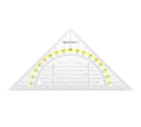 Westcott transportador limable 14 cm | Transportador de plástico transparente con escala amarilla | Escala técnica y transportador para escuela, universidad u oficina | E-10139 00