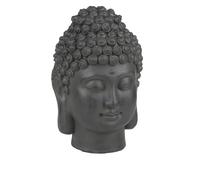 WESTCRAFT Sunnydays - Estatua de Cabeza de Buda Gris para decoración de jardín, Escultura asiática para Interior y Exterior, 21 x 20 x 32 cm