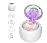 Westdeer Westdeer - Limpiador ultrasónico inalámbrico, 45 kHz, limpieza UV, para dentaduras postizas, correas de reloj, cabezales de cepillo de dientes, chupetes, anillos de joyería, 4 modos