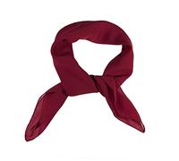 WESTEND CHOICE Pañuelos cuadrados de gasa para mujer, bufanda lisa de los años 50, retro, ligera, pañuelo cuadrado para mujer, 65 x 65 cm, granate, Talla única