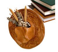 Western Aesthetic Urn - Rustic Headwear Sculpture, Vertical Garden Hanging, Country Decor Accessory, Hallway Gear | Durable Unique Planter Tool, Great For Succulents and Air Plant Displays