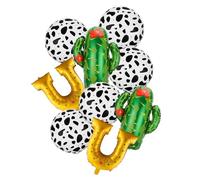 Western-Balloons - Juego de decoración de fiesta de vaquero de 9 piezas, globos de aluminio con caballo, herradura, bota, diseños de cactus para cumpleaños temáticos occidentales, rodeos, eventos de