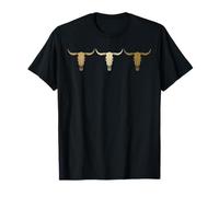 Western Boho Cow Skull - Rustic Ranch Vintage Vibes Camiseta