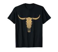 Western Boho Cow Skull - Rustic Ranch Vintage Vibes Camiseta
