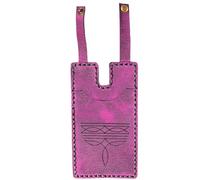 Western Boot Wallet with Snap Strap, Handcrafted Leather Boot Credit Card Holder, with Snap Fastening, for Women Men (Pink)