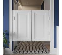 Western Cafe - Puerta interior blanca de media cintura para balcón, armario, barra vaquera, cuarto de lavado - Tamaño: 110 cm de ancho x 90 cm de alto - Encanto rústico y durabilidad