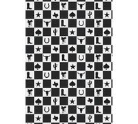 Western Checkerboard Notebook: Texas Cowgirl & Cowboy Pattern Journal | Rustic Rodeo Aesthetic | Black and Tan Western Icons | Lined Writing